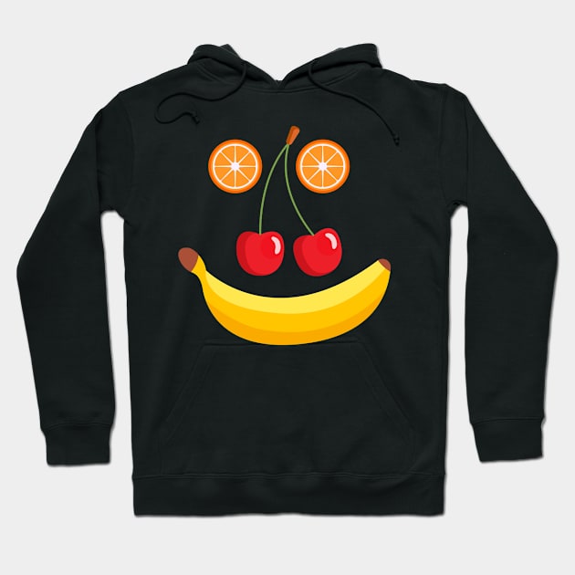 Fruit Cherry Banana Smile Face Boys Girls Fruits Hoodie by Humbas Fun Shirts